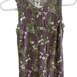 Kate Quinn Plum Print Sleeveless Button Romper